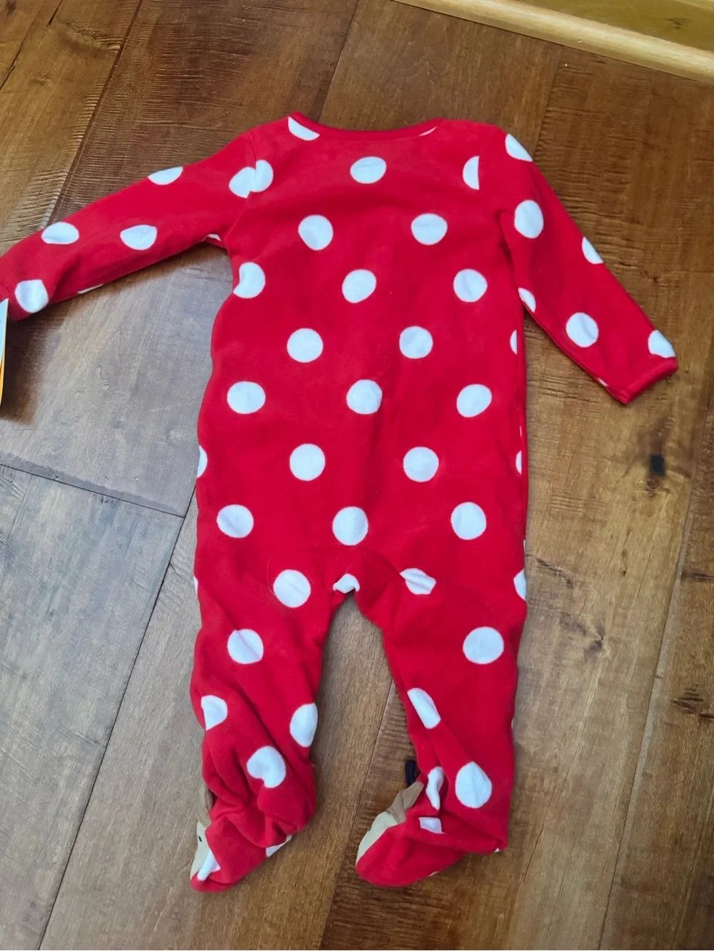 Carter's Red Polka Dot Reindeer Footed One-Piece